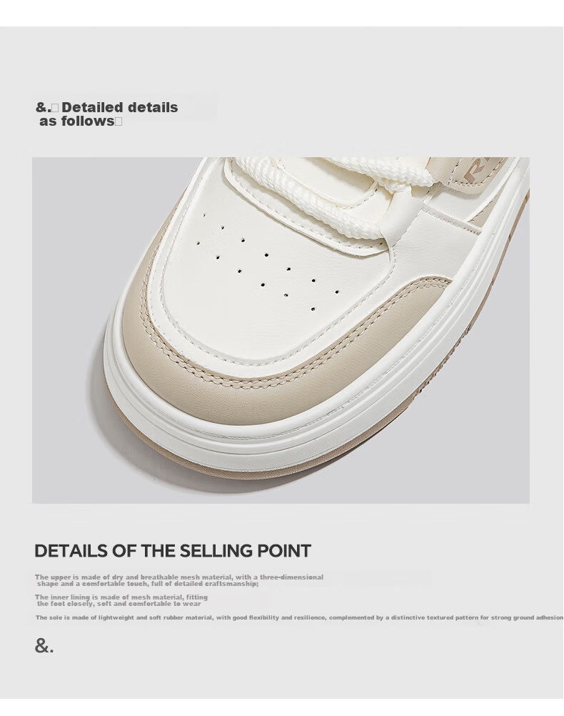 RENBEN Ancora Red Thick Sole Sneakers 2026 Spring New American Casual Versatile White Platform Sports Shoes 2