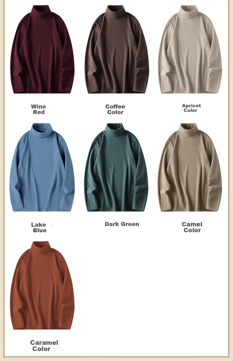 Miiow Men's Thermal Velvet Turtleneck Base Layer Long Sleeve T-Shirt Thickened Warm Top 13