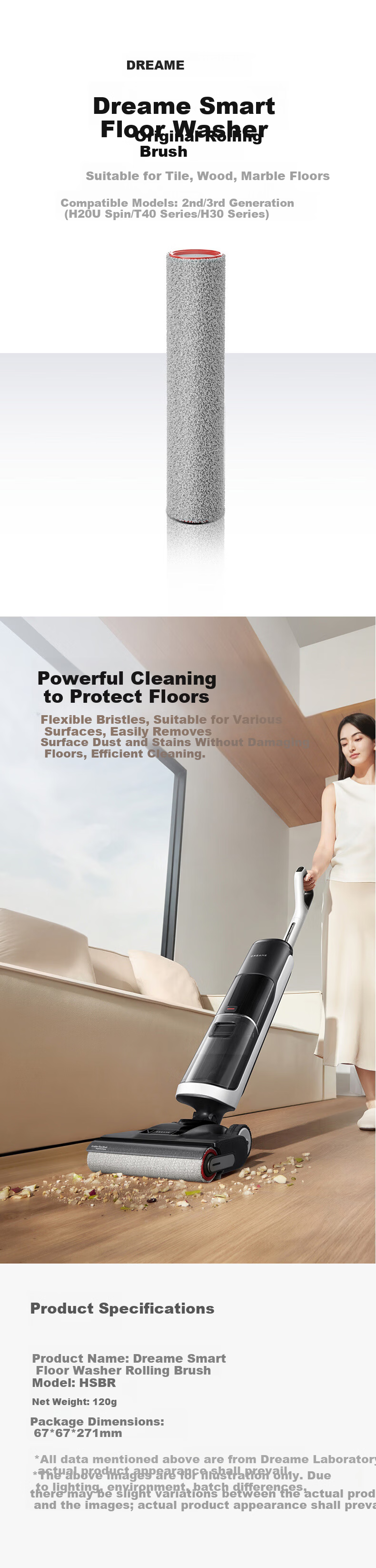 Dreame New Generation 3 Floor Washing Machine Roller Brush 1