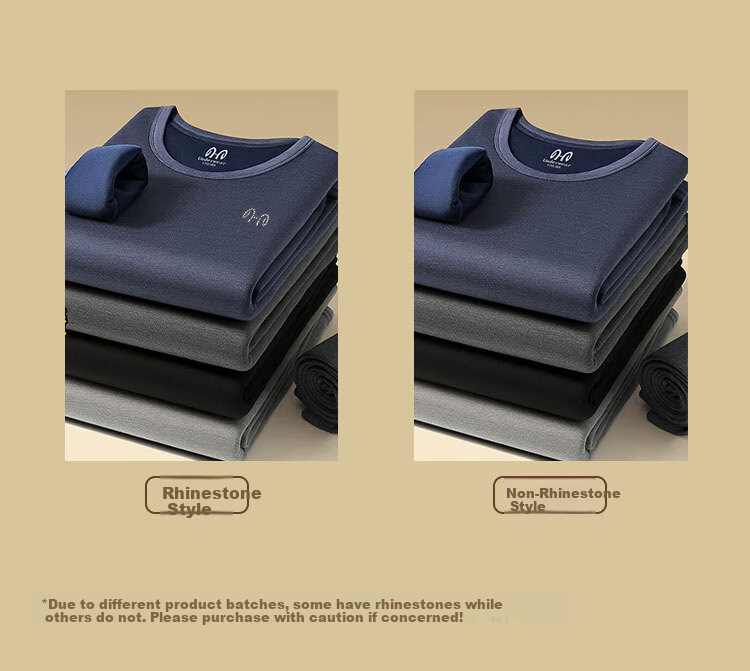 Hengyuanxiang [Hot Sale 50,000 Sets] Men's Thermal Underwear Set Cashmere Goat Velvet Thickened Autumn Winter Crew Neck Top and Bottom Dark Gray 15
