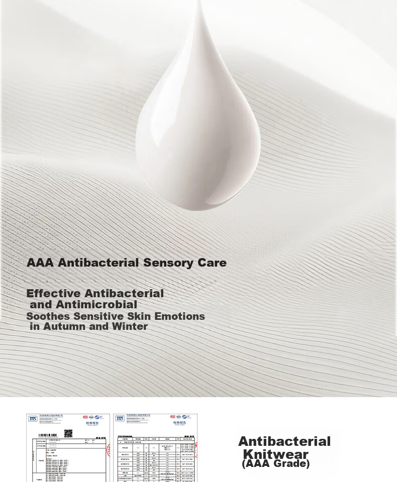 Aimer Milk Series Thermal Underwear, Autumn And Winter Antibacterial And Anti-Static, Black Top, S160 22