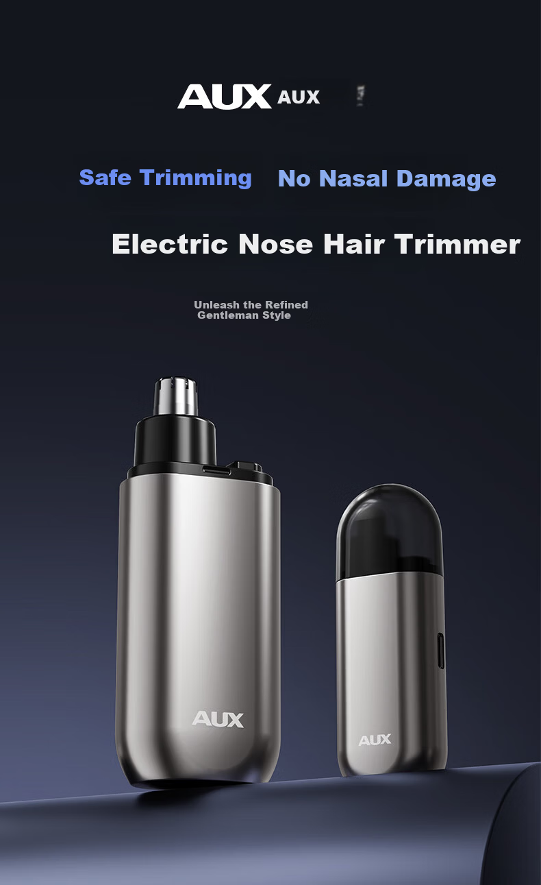 AUX Men's Portable Electric Nose Hair Trimmer Eyebrow Shaver Grooming Tool Birthday Gift for Boyfriend 4