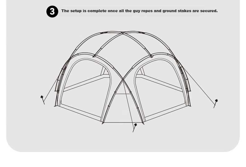Black Dog Outdoor Large Dome Tent, Quick Assembly Sunshade Spherical Canopy, Gers, Pavilion, Expandable Dome Body 27