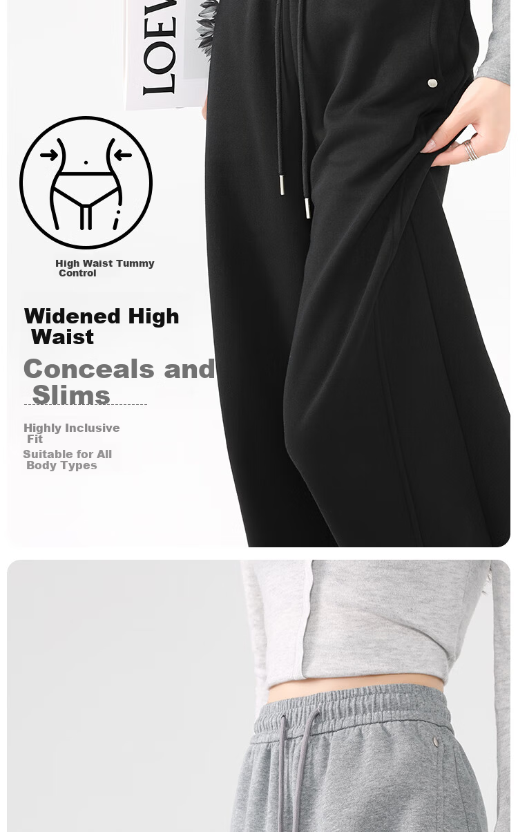 Xueqiman Studded Wide-Leg Pants for Women 2026 Spring New High-Waist Slimming Scythe Pants Loose Hip-Covering Straight Casual Trousers for Women 5