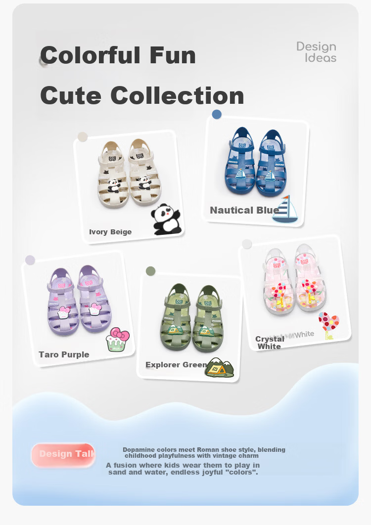 Mutong Kids Summer Comfortable Casual Boys Beach Sandals Soft Sole Roman Style Closed Toe Water Shoes Girls Taro Purple 155 3