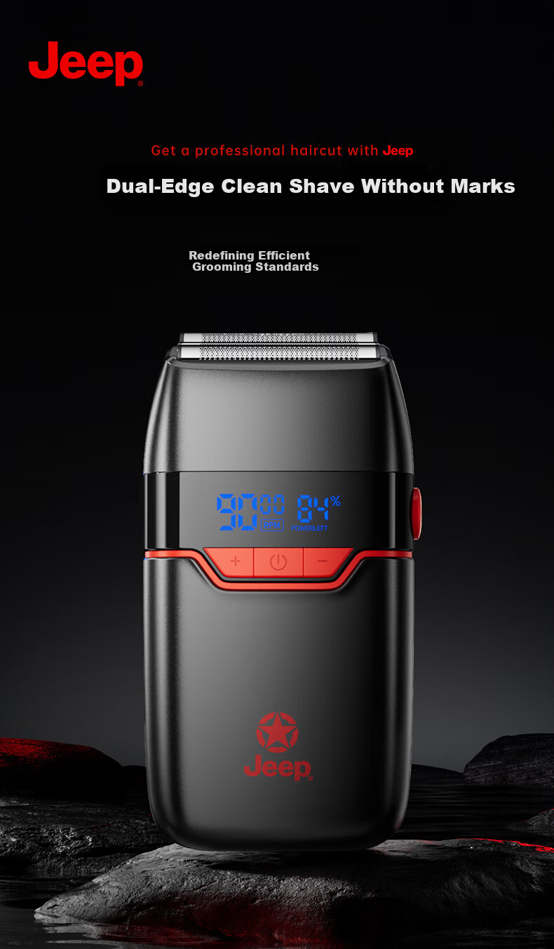 JEEP Professional Electric Hair Clipper for Men, Salon-Grade Cordless Hair Trimmer with Long Battery Life, High-Speed Motor, 21-Speed Adjustable Aluminum Alloy Body 1