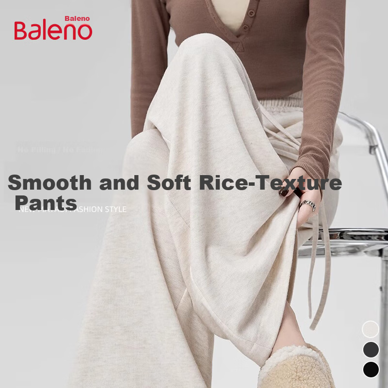 Baleno Women's Draped Soft Rice Pants Spring Autumn 2026 New Loose Soft Casual Wide-Leg Pants for Petite Women
