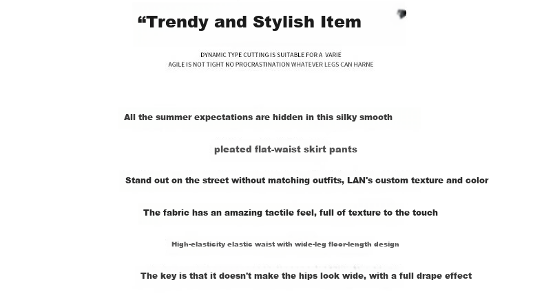 LangSha Women's Summer Skirt Pants, New Style for Petite Figures, Ice Silk Wide-Leg Pants, Loose-Fitting Slimming Casual Pants, Thin Draping Hip-Covering Trousers 2