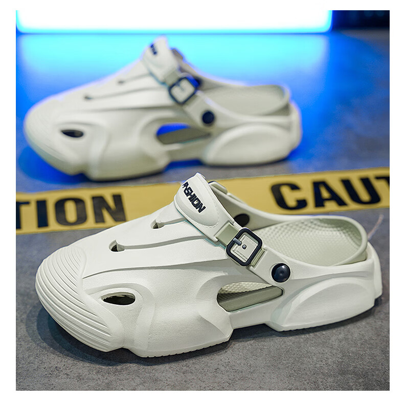 Cartelo Crocodile Men's Summer New Open-Toe Slippers Water-Resistant Clog Shoes 1851 Beige Size 42-43 4