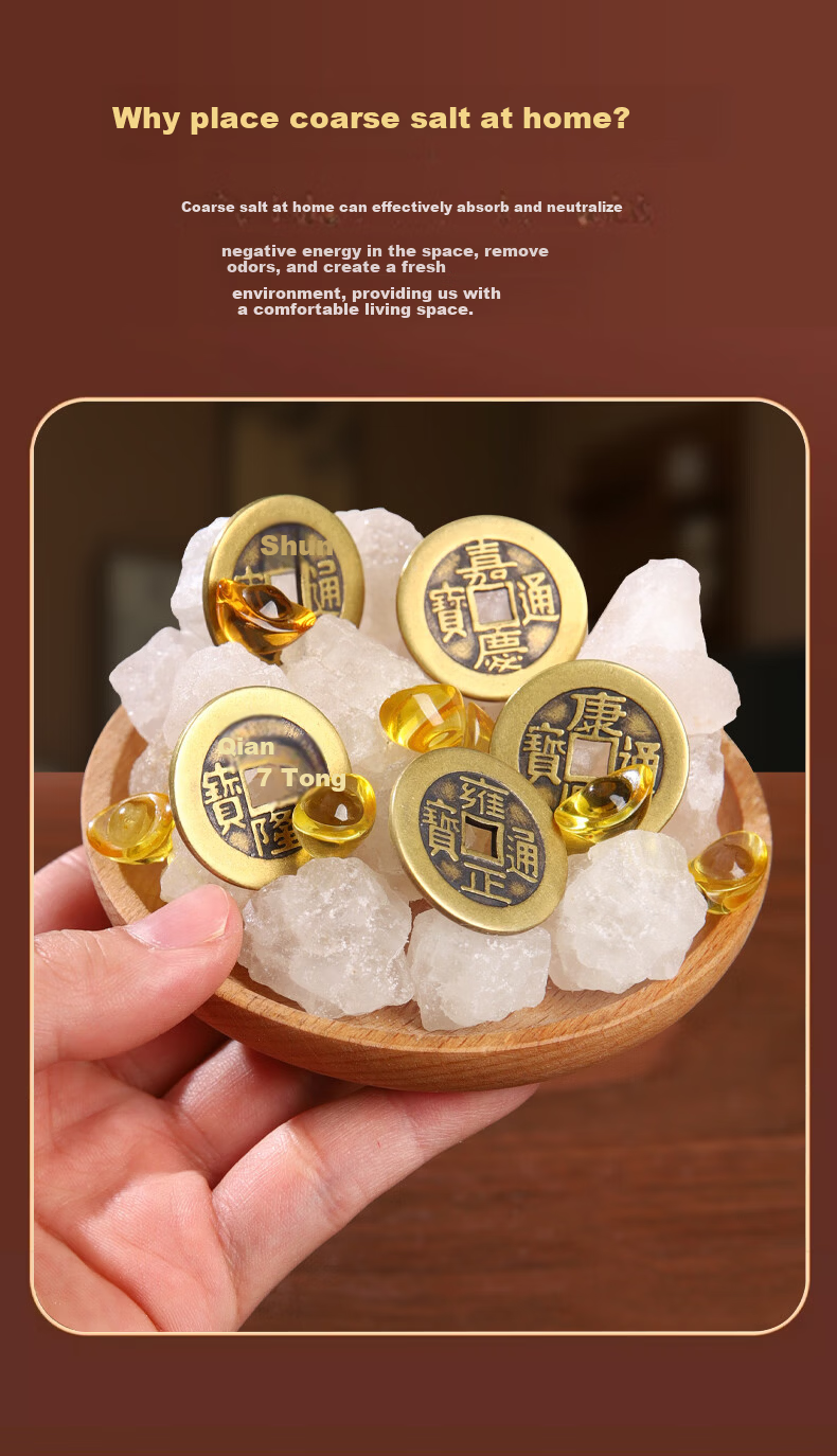 BinYue Coarse Sea Salt Purification Large Grain Sea Salt Ornament True Sea Salt Purification Demagnetization Bowl Ornament Housewarming Wedding Moving Bathroom 2