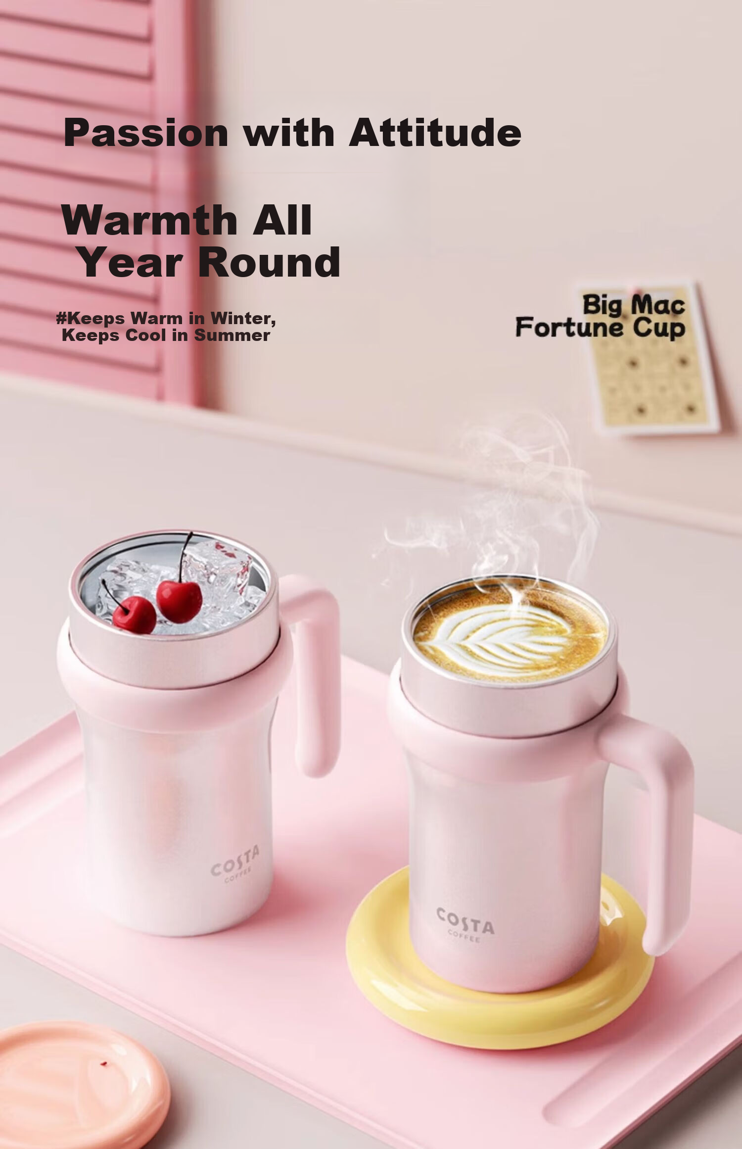 COSTA Giant Large Capacity Stainless Steel Insulated Straw Water Bottle for Men and Women Office Student DIY Holiday Gift 12