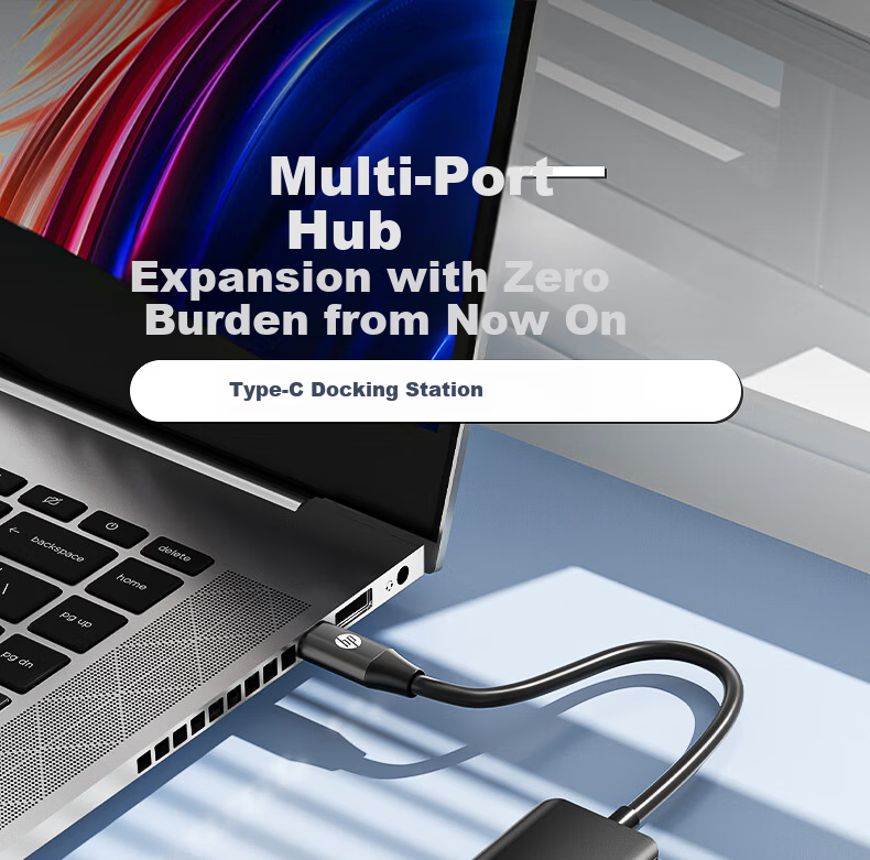 HP USB Hub, Computer USB Multi-Port Splitter Docking Station, USB Extension Cable Adapter Converter, Laptop Docking Station [Xinxiangshijing] 1