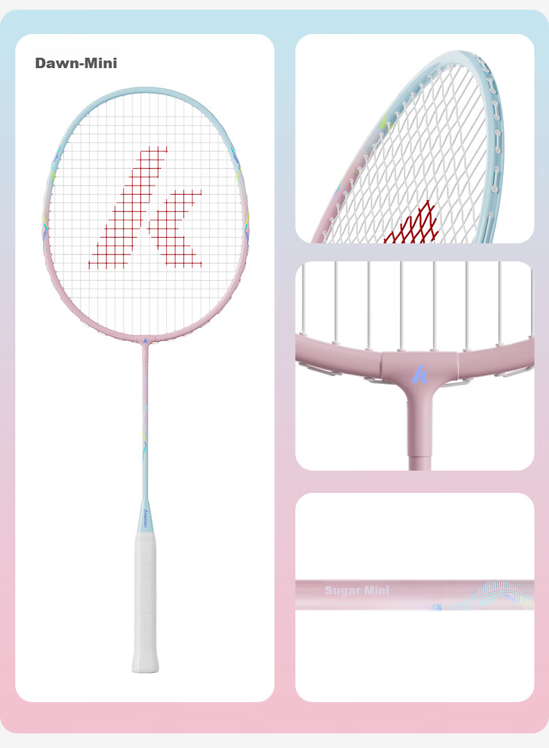 KAWASAKI Badminton Racket Children's Sugar Blade MINI Adult X1 Balanced Racket Family Set Parent-Child Double Racket Durable Ultra-Light Blade 23