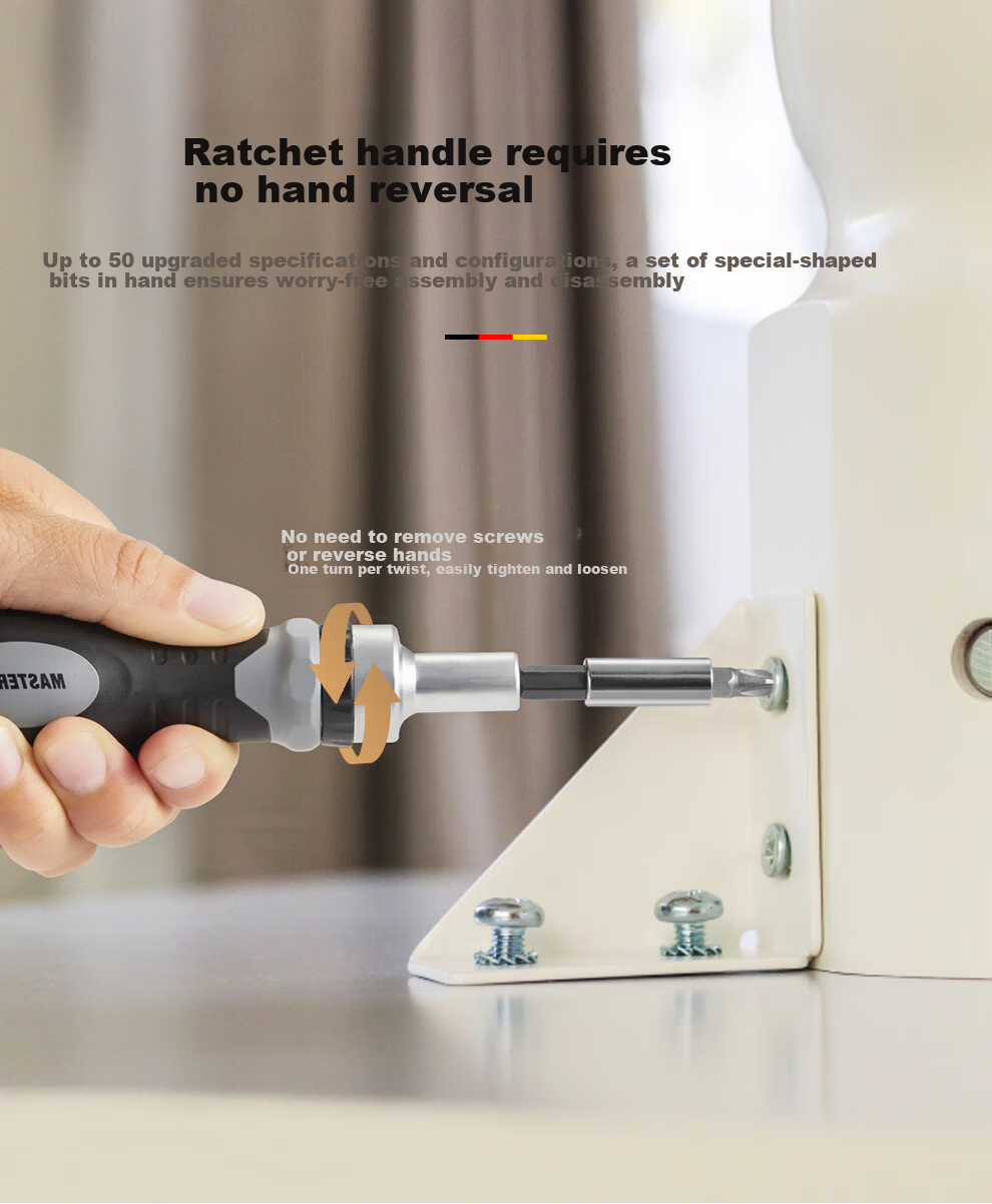 MASTERPROOF 55-Piece Ratchet Screwdriver Set Large and Small Screwdriver Bits Socket Home Use Screwdriver Kit 5