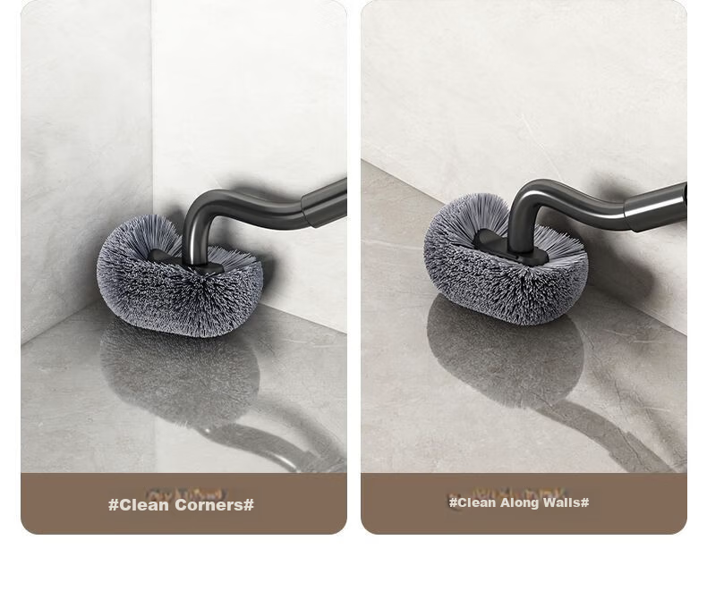 MUYA Toilet Brush Squat Pan Brush S-Shaped Short Wall-Mounted Bathroom Toilet Cleaner No Dead Angle Cleaning Tool 16