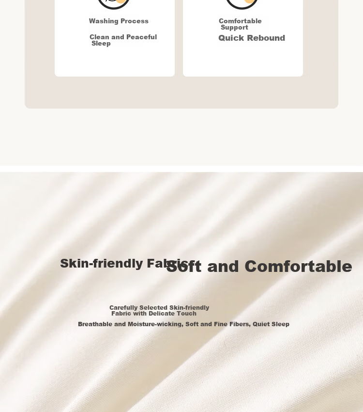ZiiU Hotel Pillow Class A Pure Cotton Home Neck Support Pillow Core Washable Pair 48*74cm 2