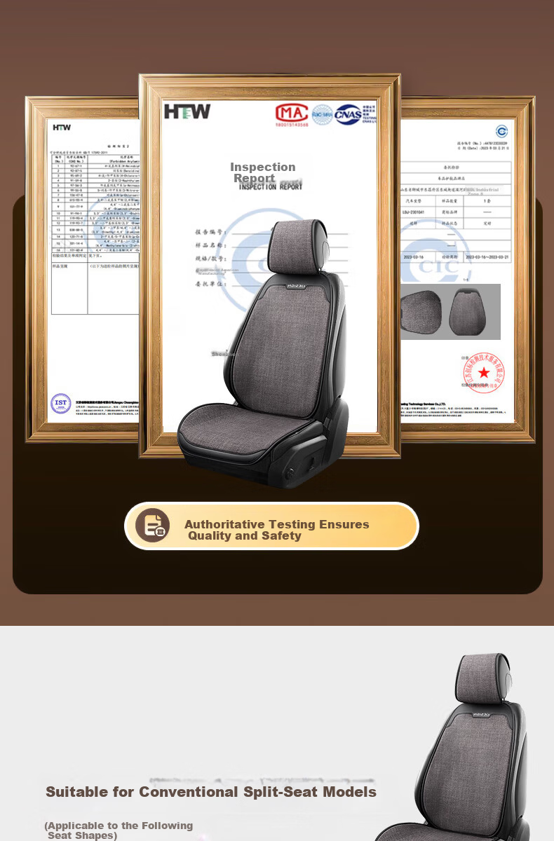 Jiabalan Car Seat Cushion Linen Semi-Enclosed Four-Season Universal Ventilated Breathable Comfortable Seat Cover Cushion 2
