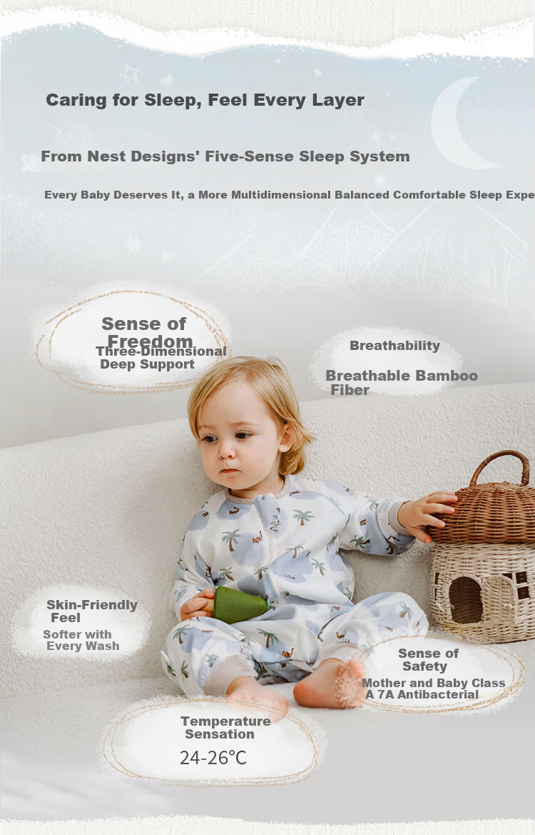 Nest Designs Baby Sleeping Bag Bamboo Cotton Gauze Four-Layer Breathable All-Season Toddler Leg-Separated Anti-Kick Quilt Yozai Tiger Size 110 7