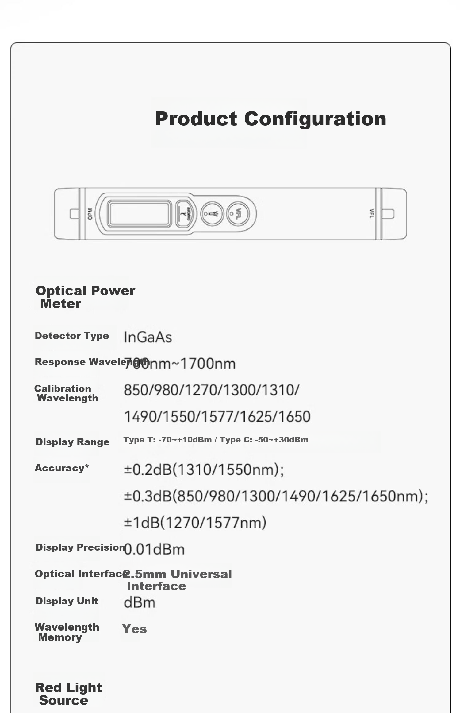 TriBrer Optical Power Meter Red Light Integrated Machine Red Light Pen Fiber Optic Engineering Pen Fiber Optic Tester Light Source Pen APM5C-SV30 20