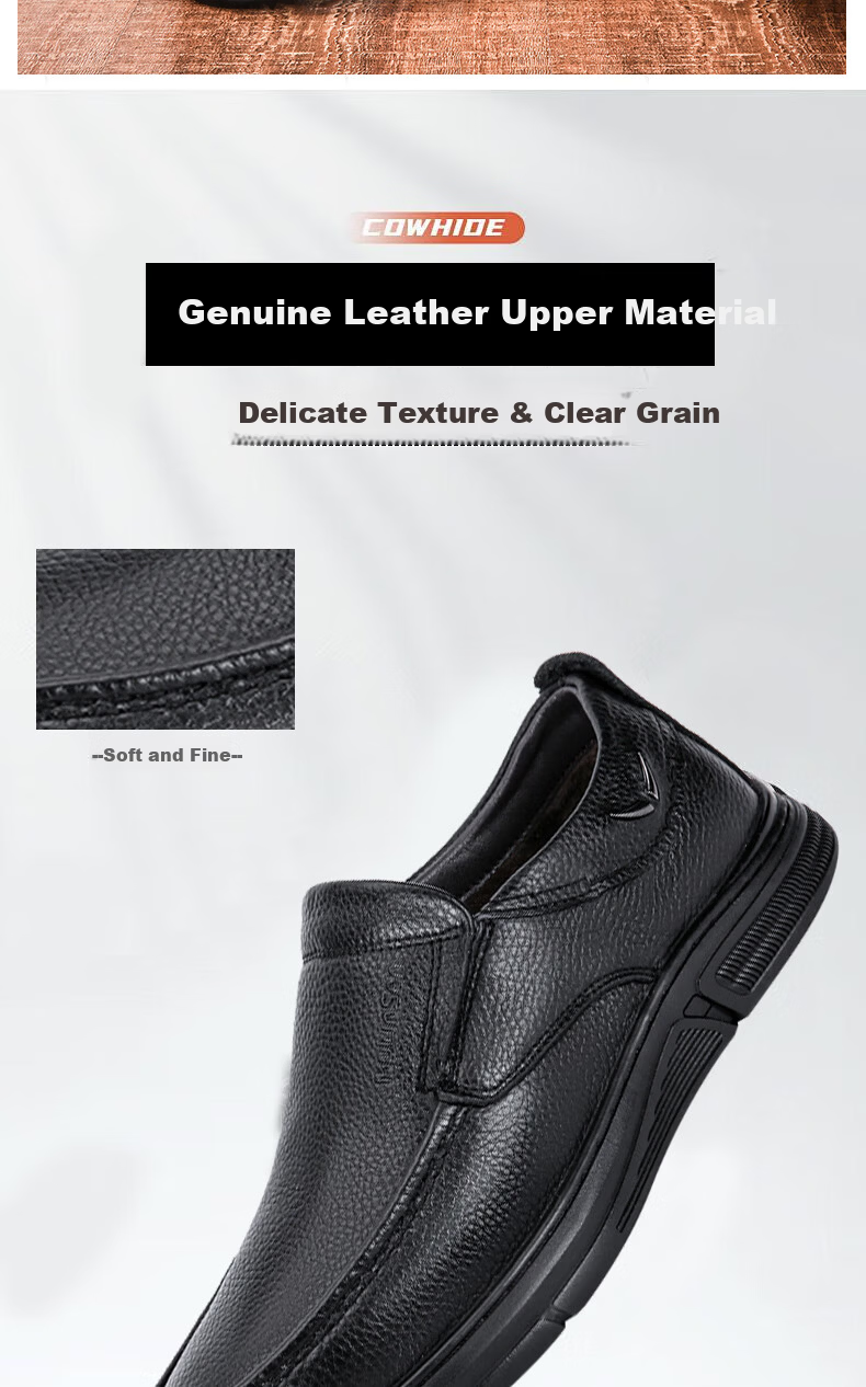 MULINSEN Men's Shoes, Business Casual Leather Shoes, Slip-On Driving Shoes, Dad's Leather Shoes SL247114 9