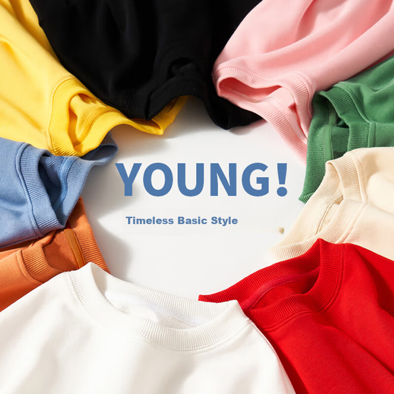 Langsha Spring Children's Thin Sweatshirt Boys and Girls Long Sleeve Sports Casual Solid Color Top Haze Blue 120