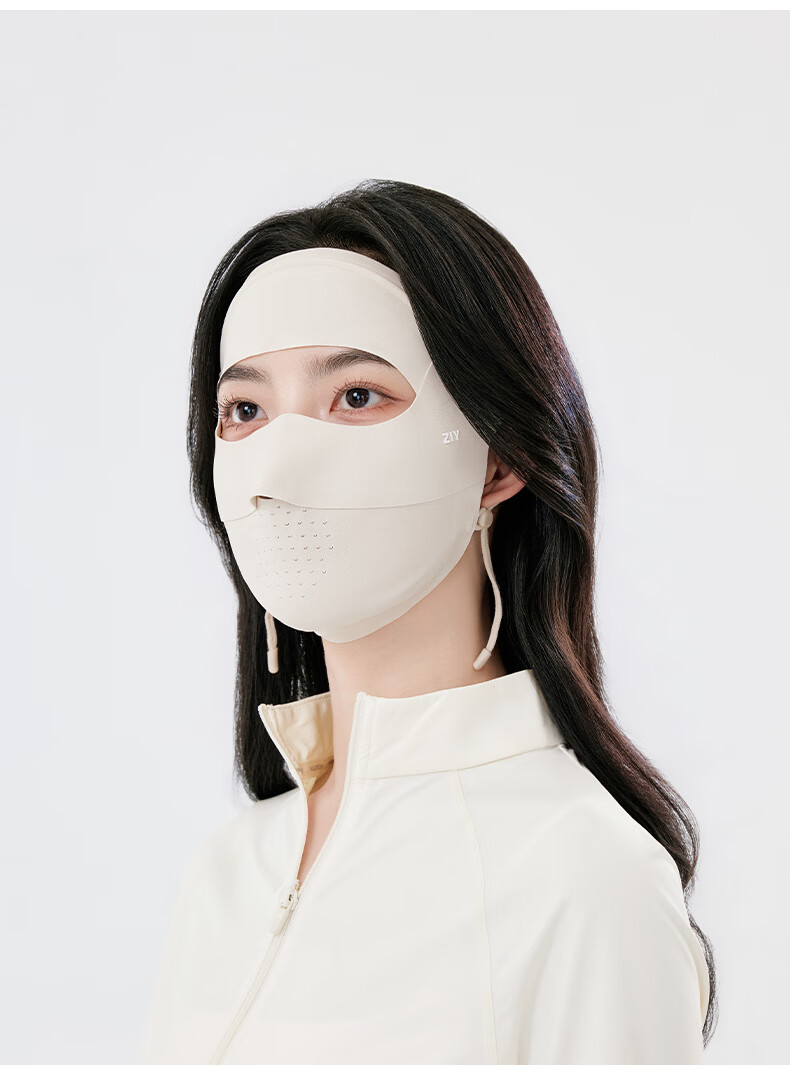 ZIY Sun Protection Face Mask Full Face Coverage Breathable Women's Summer Facekini UV Protection Face Cover Mask 16