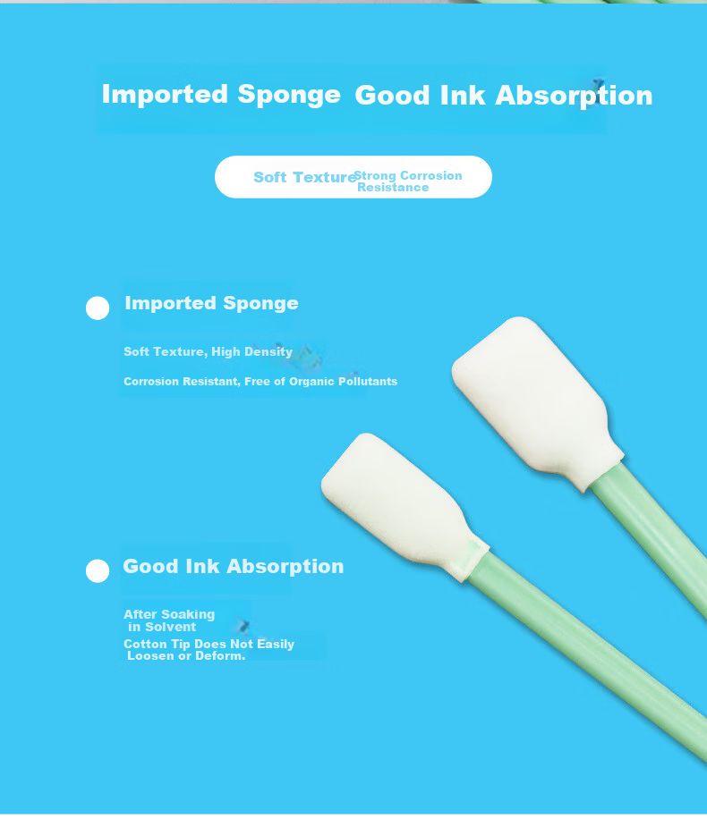 Mashifu Dust-Free Cotton Swabs [100 pcs/pack] Polyester Dust-Free Industrial Cleaning Sticks Precision Instrument Cleaning Swabs Dust Removal Cotton Swabs PS743 Total Length 70mm Head Width 4mm 8