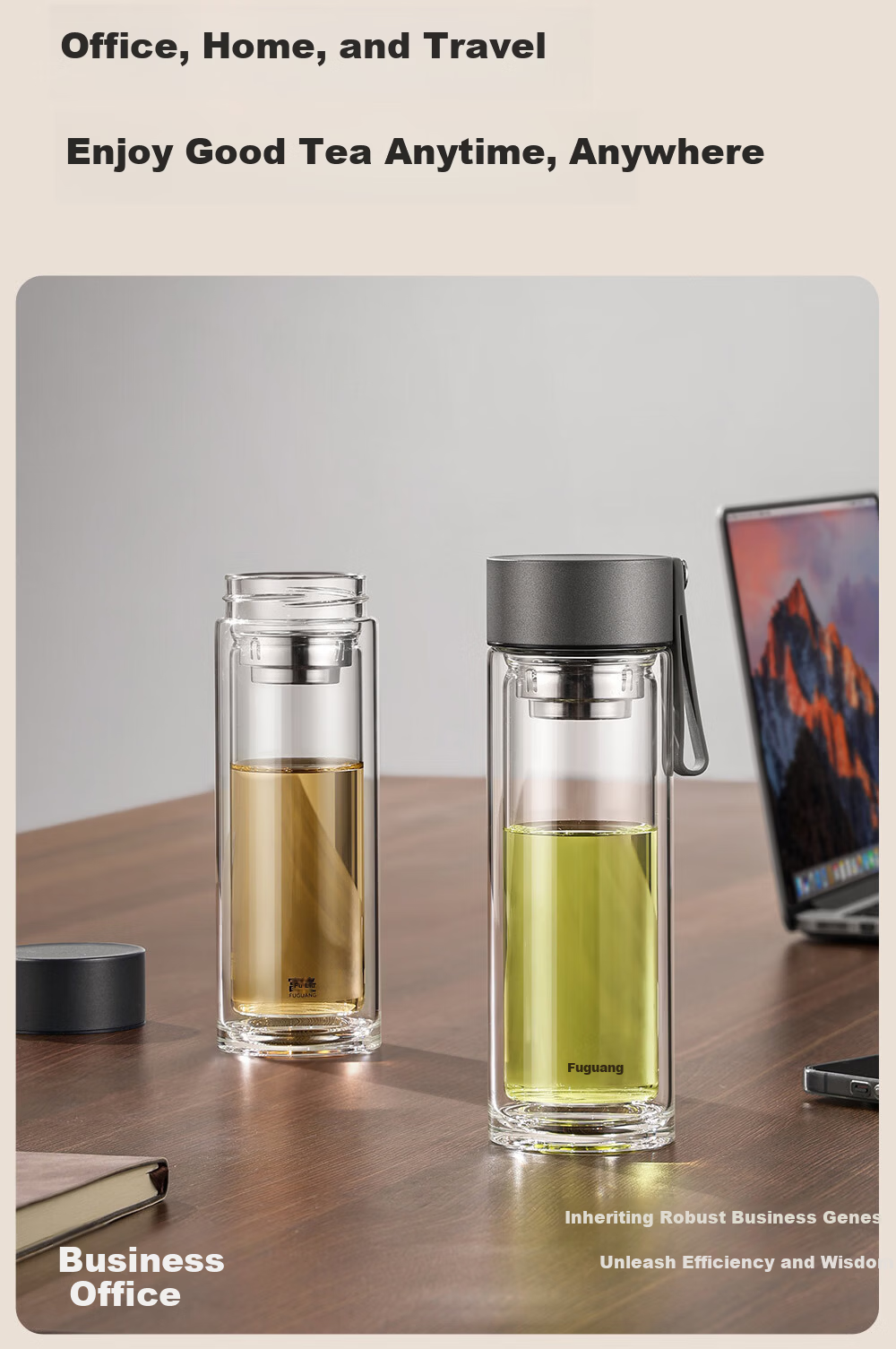 Fuguang Borosilicate Glass Tea Cup with Tea Infuser, Large Capacity Water Cup for Men and Women 10