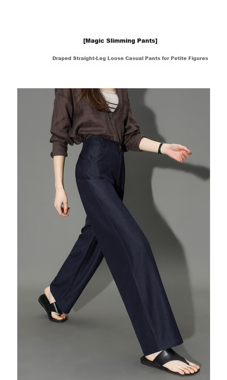 Demana Magic Slim Pants Spring Pear-Shaped Draped Straight-Leg Loose Concealing Petite Casual Pants for Women Premium 1