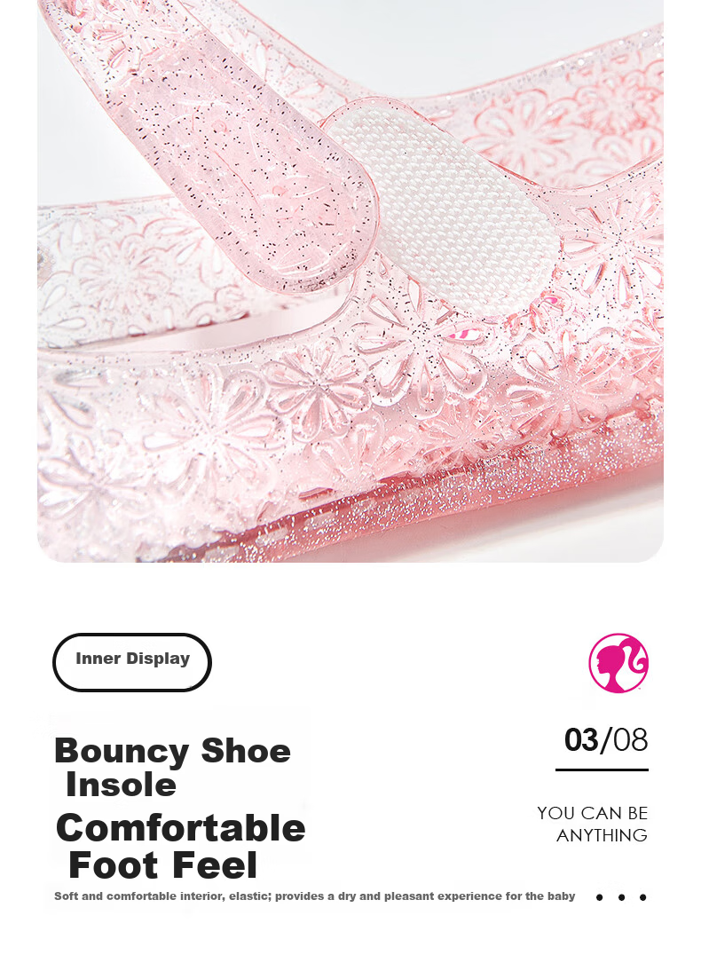 Barbie Summer Kids Sandals Girls Butterfly Jelly Shoes Girls Crystal Shoes DA7233 Light Purple Size 31 6