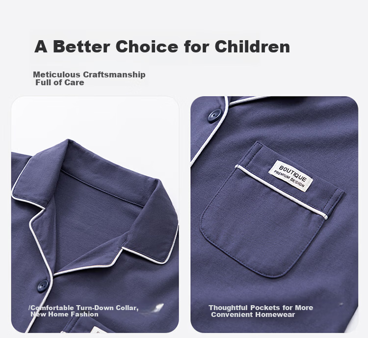 Hodo Boys' Spring Summer Pure Cotton Antibacterial Long Sleeve Pajama Set Cute Cartoon Children's Cotton Homewear for Kids 6