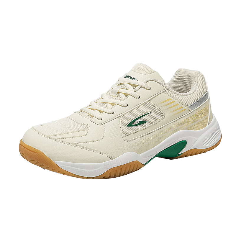 DEERWAY Badminton Shoes Unisex Student Professional Competition Breathable Durable Non-slip Training Sports Shoes Khaki Green Size 45