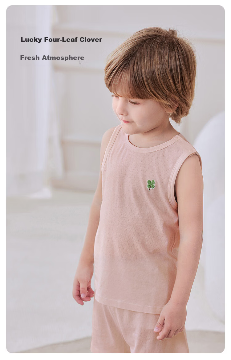Babylove Baby Vest and Shorts Two-Piece Set Summer Thin Breathable Bamboo Cotton Sleepwear for Boys and Girls 6