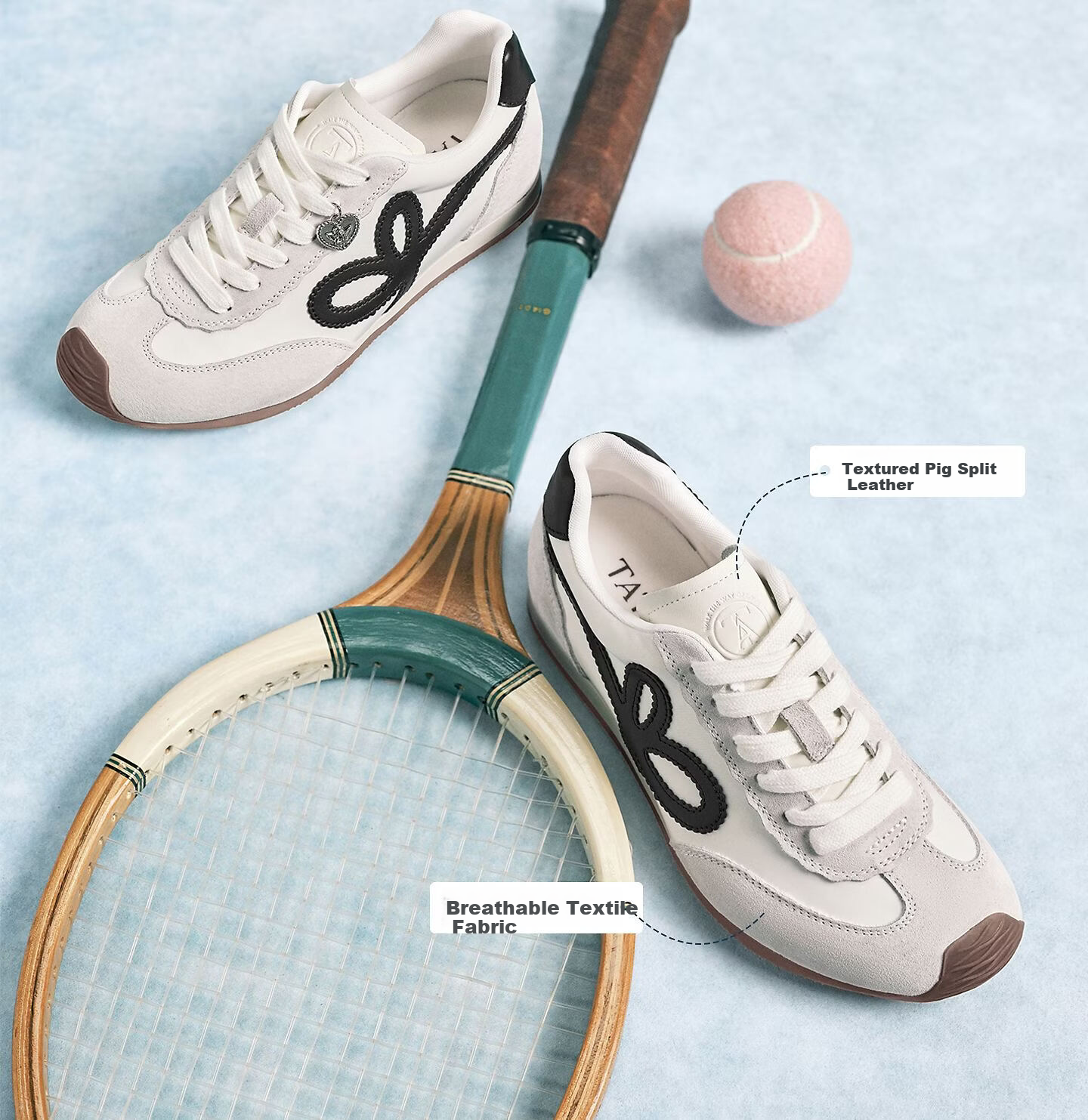 TATA 2026 Spring Casual Versatile Women's Sneakers Beige/Black Size 37 12