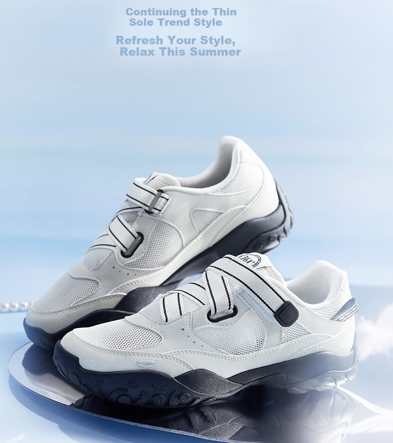 361° Women's Sports Shoes Spring Summer New Thin Sole Breathable Mary Jane Swan Shoes Retro Casual Shoes 682626777-2 4