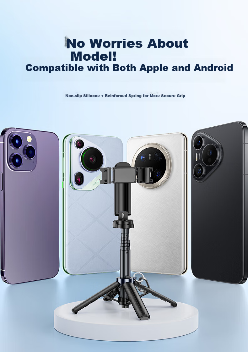 Samtogo Zoom Mini Selfie Stick Phone Holder Floor Tripod Compact Portable Travel Gadget 360° Rotating Stabilized Gimbal Follow Shooting Multifunctional All-in-One 18