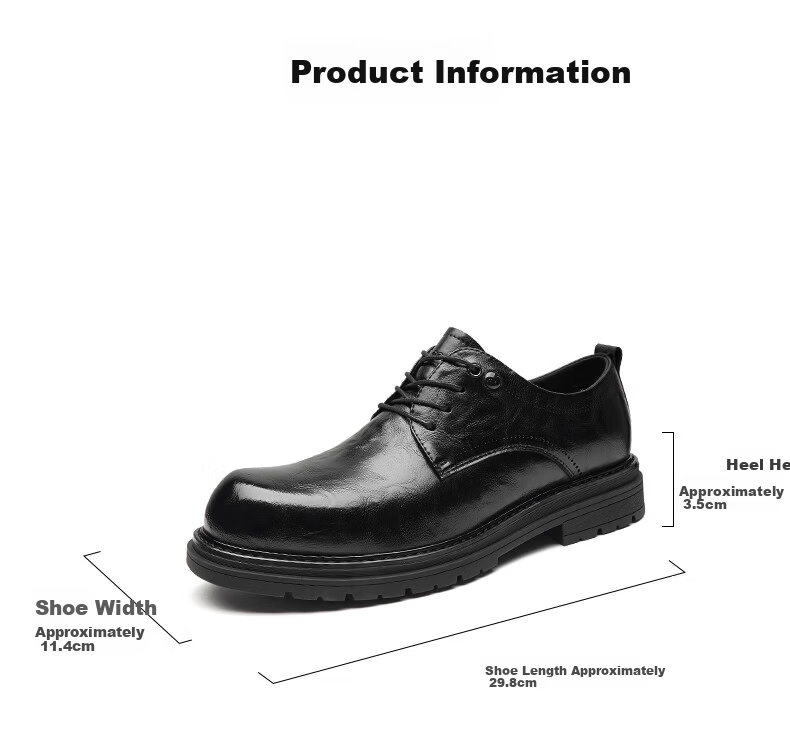 HLA Men's Business Dress Shoes Thick Sole Height Increasing Casual Derby Shoes HAAPXM3EAO217 Black Size 44 4