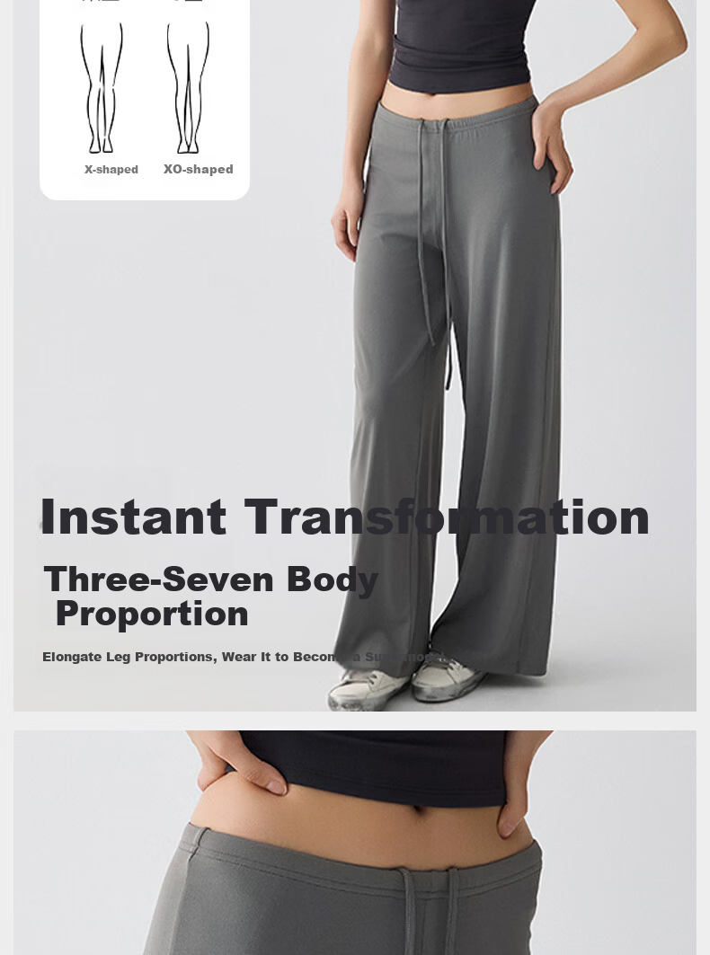 XUEXIMAN New Straight Loose Yoga Pants Cool Running Wide-Leg Sports Professional Training Fitness Pants Summer Thin 3