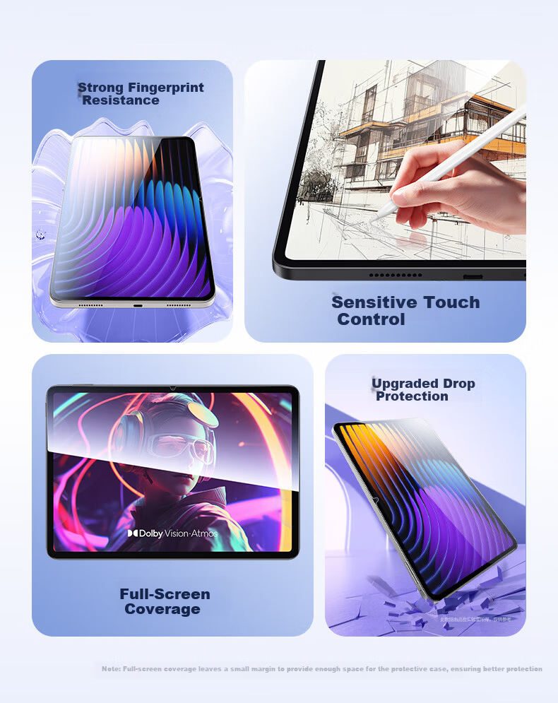 Pisen Tempered Glass Screen Protector for Xiaomi Pad 8/8 Pro/7/7 Pro 11.2-inch 2025 New MI8/8 Pro Anti-Drop HD Protective Film with Installation Tool 2