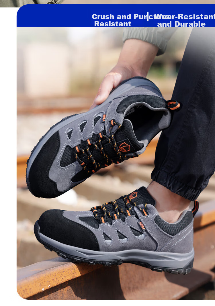 BlueOwl Shield Men's Summer Breathable Anti-Slip Electrician Insulated 10KV Anti-Smash Anti-Puncture Comfortable Work Shoes D206GY Size 39 18