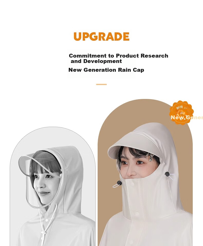 Beimei Women's Electric Scooter Raincoat Waterproof Full-Body Long Thickened Large Rain Poncho Cover 7