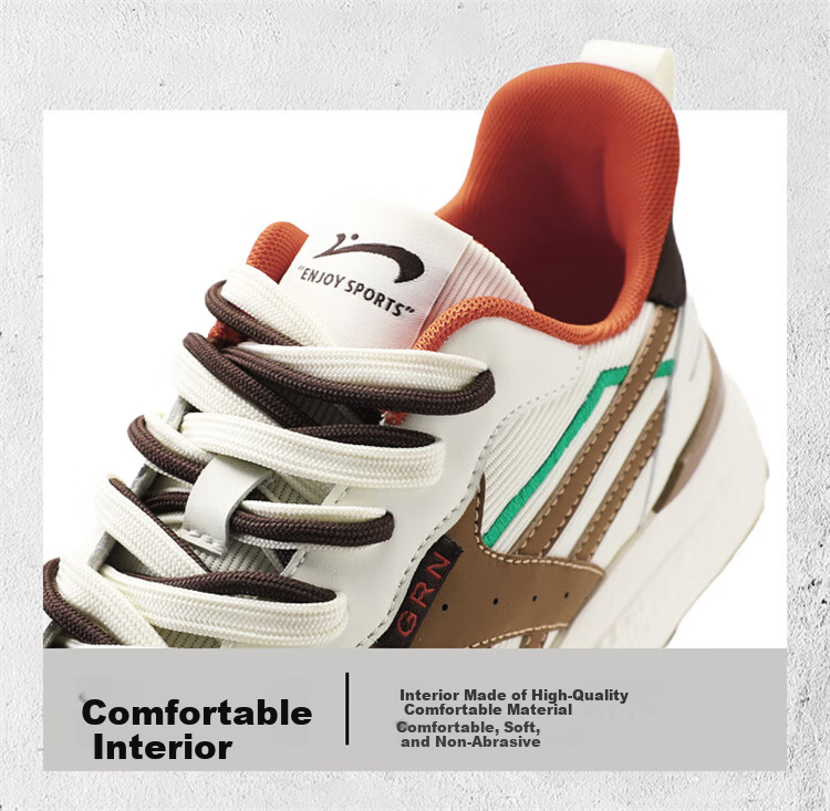 Guirenniao Men's Retro Running Shoes Casual Sneakers 2025 Thick Sole Cushioning Mesh Sports Dad Shoes Beige/Tea Brown Size 40 6