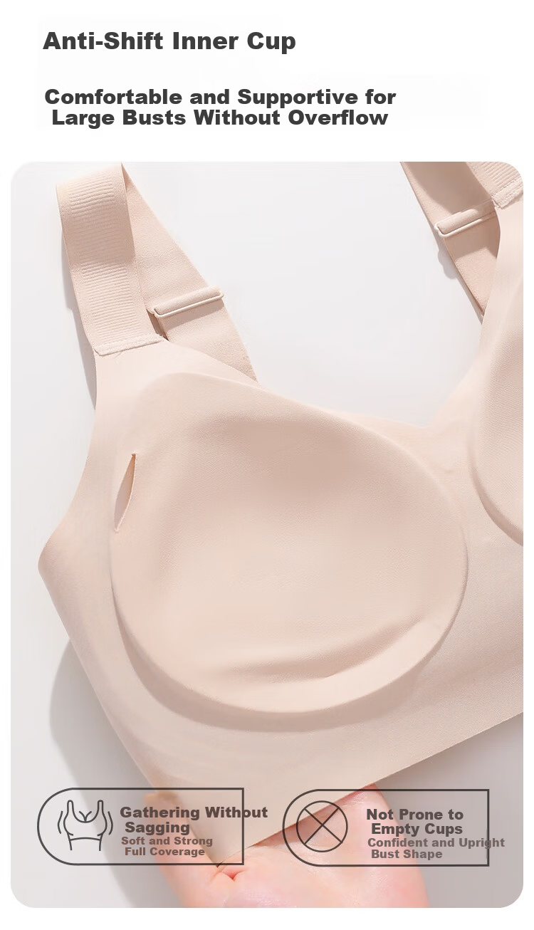 GRACEWELL Seamless Large Bust Minimizing Bra for Women, Lift and Gather, Side Support, Adjustable, Coffee Color 7