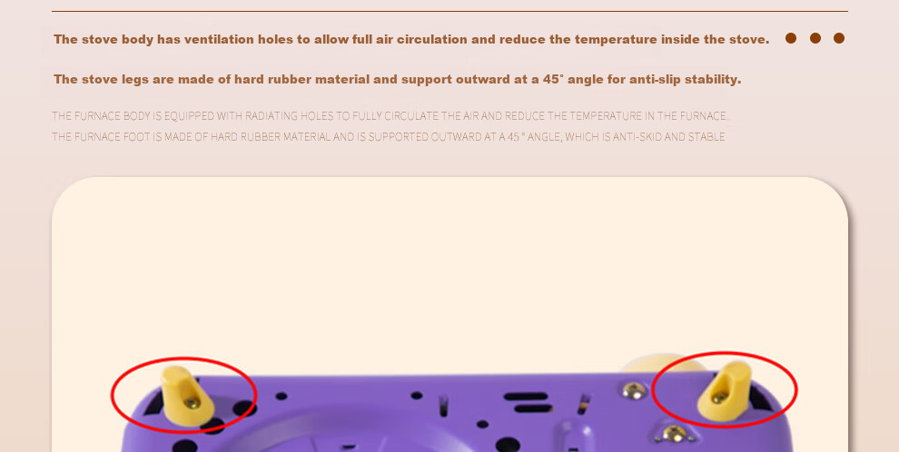 Maixian Portable Multifunctional Cassette Stove Latte Outdoor Mini Gas BBQ Stove 2.1kW Purple 23