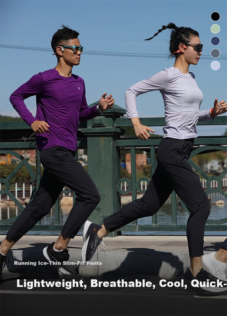 Bmai Men's Running Sports Fitness Training Long Pants Spring Summer High Elastic Lightweight Quick-Dry Racing Training Pants 8