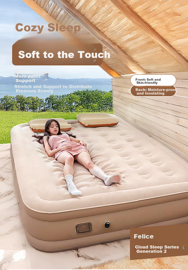 FEIRSH Automatic Inflatable Mattress Outdoor Camping Home Air Cushion Picnic Moisture-Proof with Pillow Single Second Generation Upgrade 8