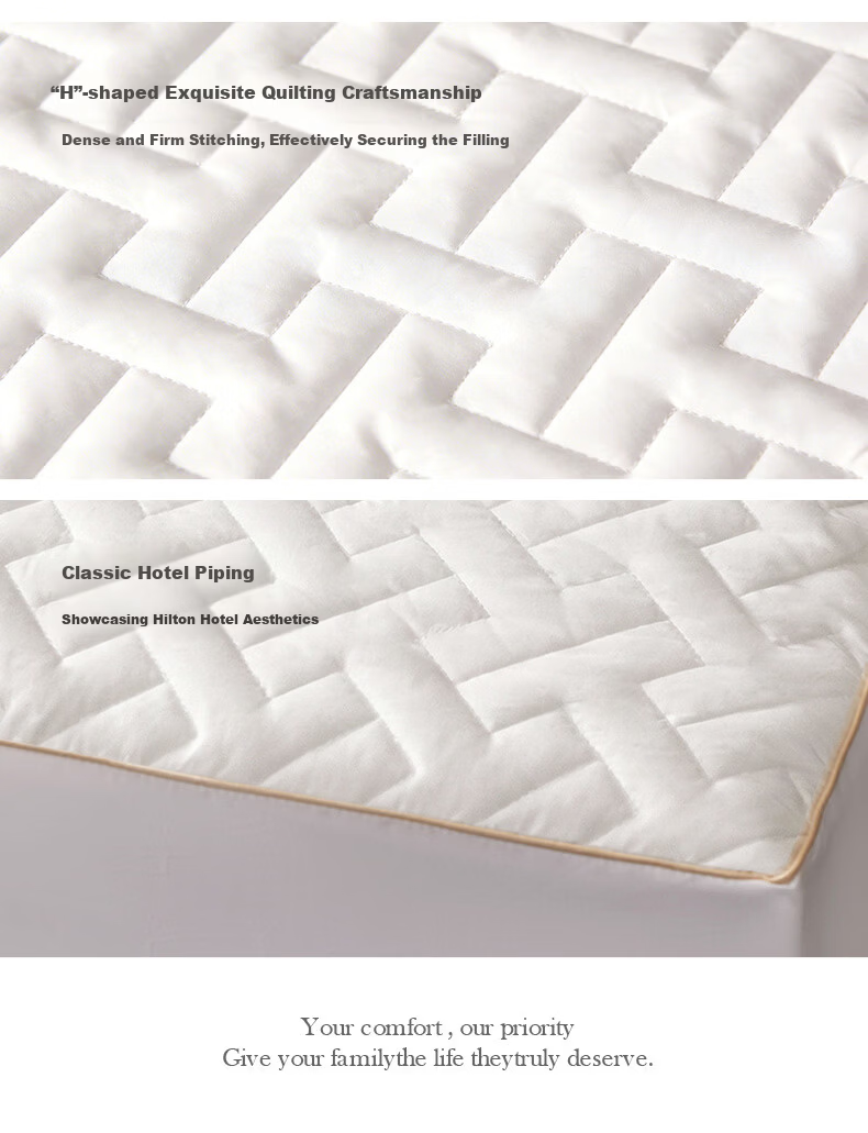 Hilton Hotel Mattress Protector Waterproof Mattress Cover Class A Anti-Mite Antibacterial Washable 1.8m Bed 11