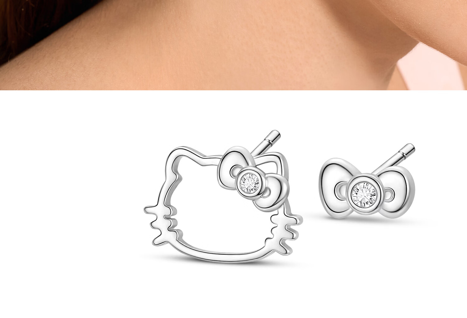 Chao Se Hui Hello Kitty Sweetheart Stud Earrings Girls Cute Ear Jewelry Birthday Gift 2283 8