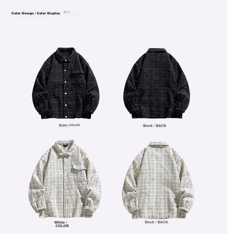 NASA GISS Men's Jacket Spring Autumn Winter Hong Kong Style Trendy Loose Versatile High-End Lapel Coat Black L 2