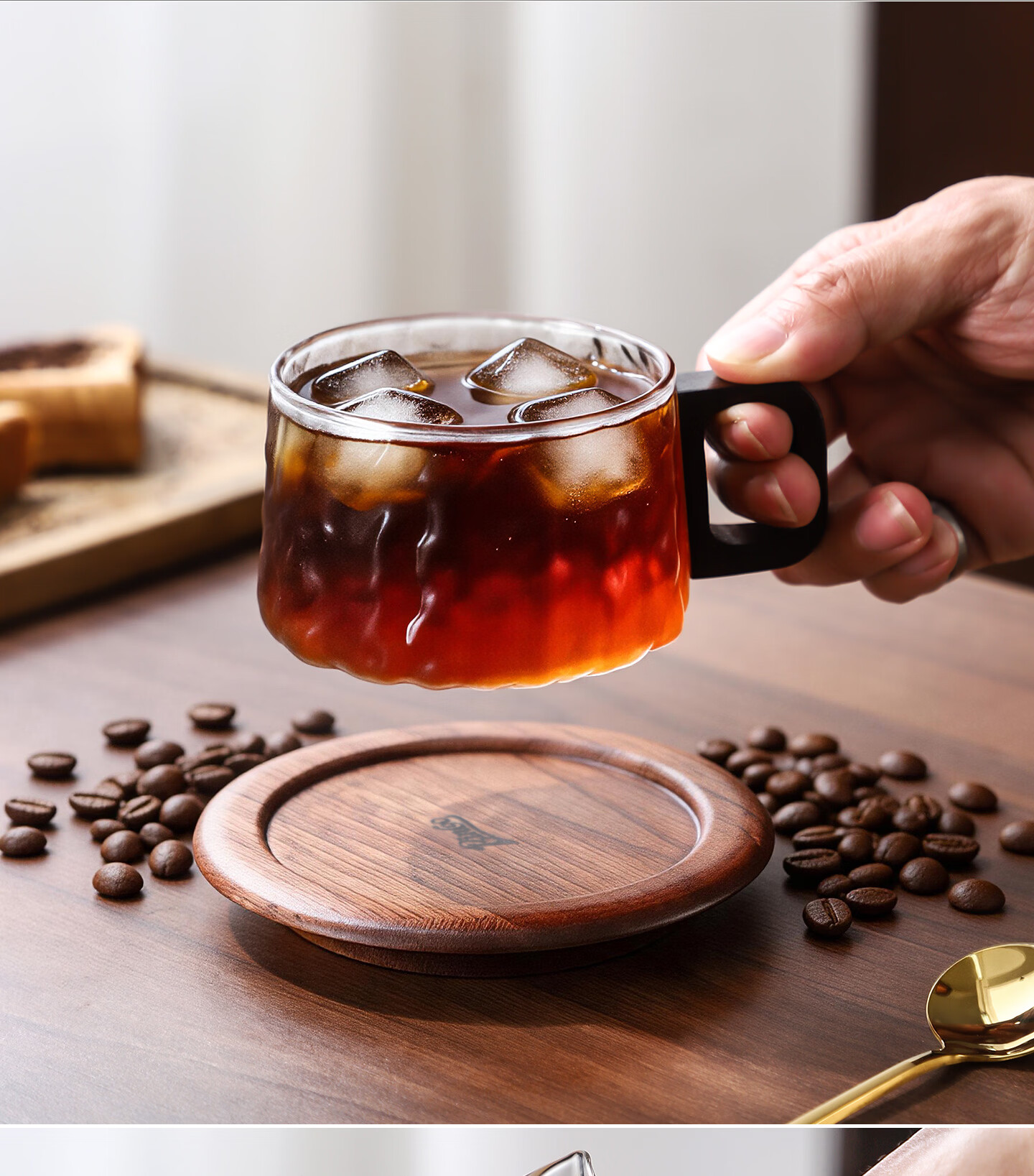 Bincoo Japanese Style Coffee Cup and Saucer Set High-End Afternoon Tea Gift Box with Spoon Stylish Glass Coffee Cups 14